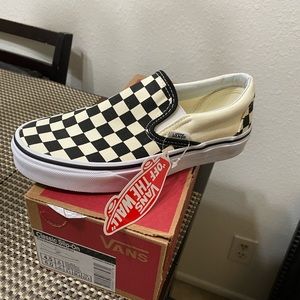 BLACK/ OFF WHITE CREAM CHECKERED VANS